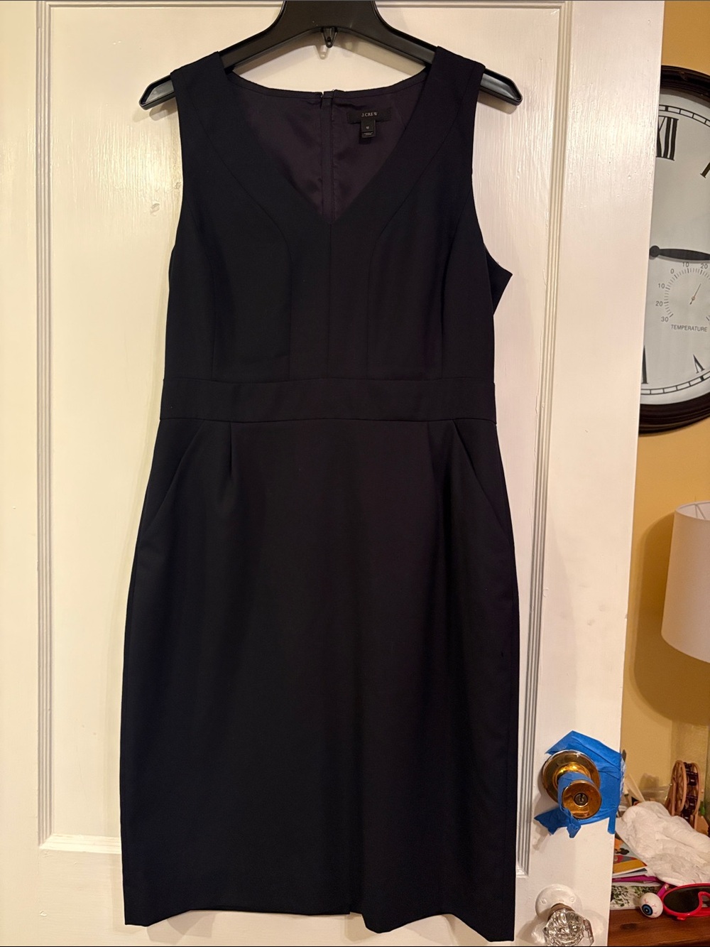 J. Crew Black V-Neck Sheath Dress